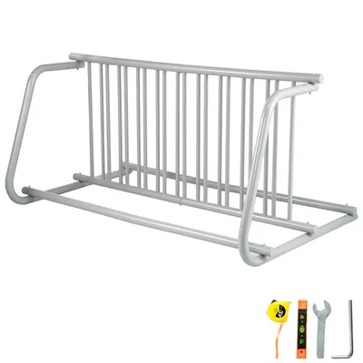 10 Holders Floor Bike Rack, 59' Length All-Steel Grid Bike Rack, 10-Bike Capacity Dual-Side Storage Stand For Garages Streets Yards Bike Events