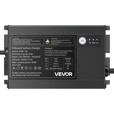 1-Bank 5A 12V Smart Marine Battery Charger Onboard IP68 Waterproof Boat RV Yacht