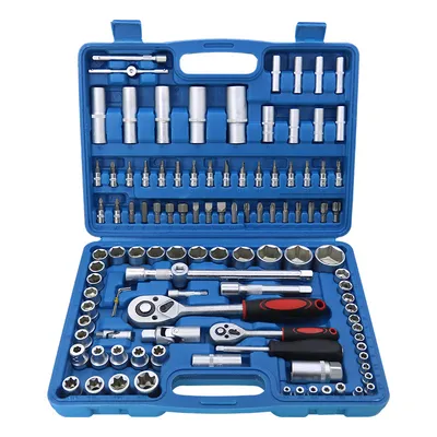 108 Sleeve Tool Car Maintenance Toolbox Multi-function Ratchet Spanner Set