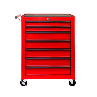 Rolling Metal Tool Chest with 7 Drawers, 20" 7-Drawer Tool Chest Cabinet with Ball Bearing Drawer Slides, Steel Tool Storage Box Organizer  -RED