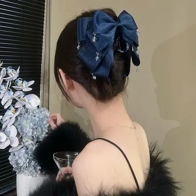 Multi-layer Butterfly Hair Clips With A Sparkling Bow