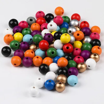 16MM Environmentally Friendly Painted Wood Beads
