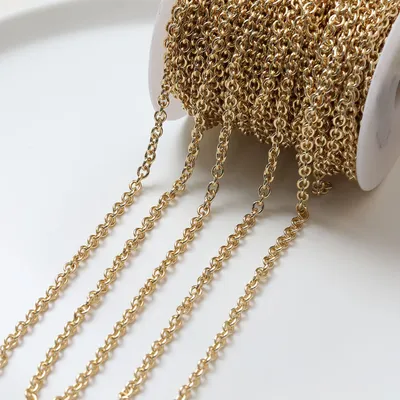 14K Electroplated Real Gold Color-Retaining Round Large O-Chain