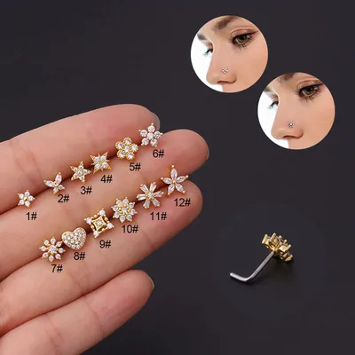 20G Stainless Steel Micro Set Zircon Nose Stud