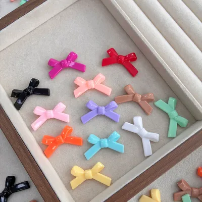Acrylic Bowknot Shaped Spacer Beads, Straight Hole Ribbon Bow Charms For DIY Jewelry Making, Necklaces, Bracelets, Handmade Crafts