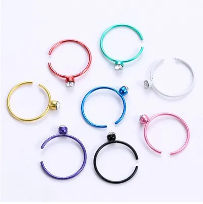 40-piece Boxed Stainless Steel Nose Rings With Rhinestones
