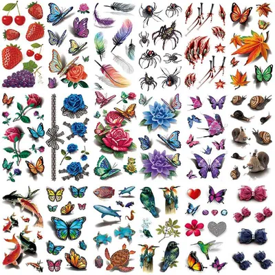 3D Butterfly Tattoo Applique Body Art Sticker