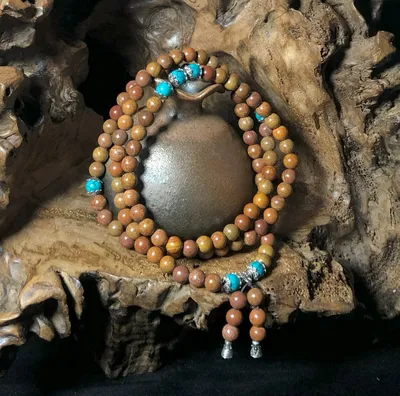 108 Beads With Lvzhu Hand-polished Diameter 5-6mm Bracelet