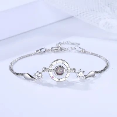 100 Languages I Love You Bracelet Round Projection Bracelet Red Rope Simple Fashionable All Match Jewelry Source Manufacturer