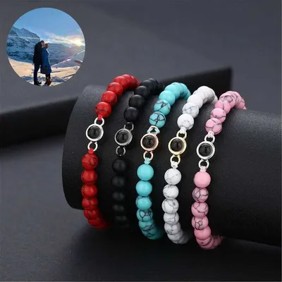100 Languages Titanium Steel Projection Bracelet