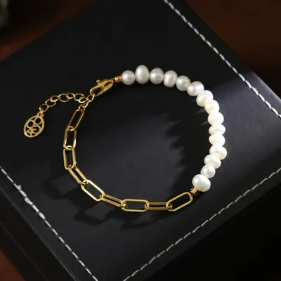 French-style Light Luxury Natural Pearl Assembled Bracelet