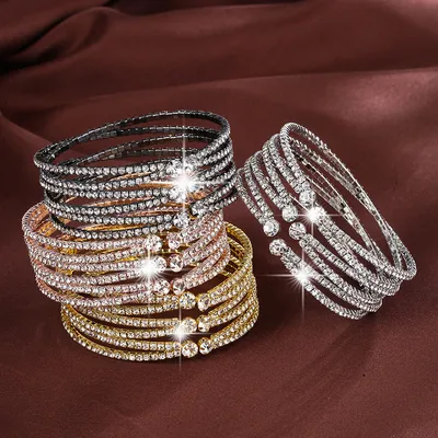 1. Cross-Border European And American New Style Bracelet With Full Zircon Inlay, Cross-Shaped Opening, Women's Bracelet With High-End Design, Wholesale