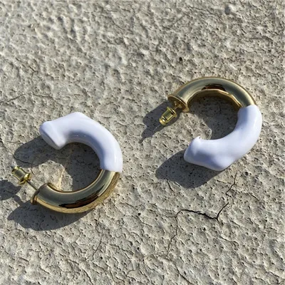  Trendy S925 Silver Pin European And Beautiful Women's Color Matching Earrings
