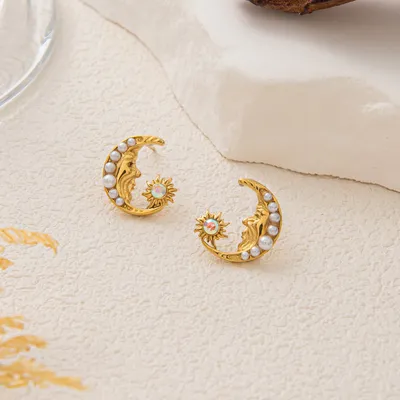 Fashion Stainless Steel Pearl Earrings