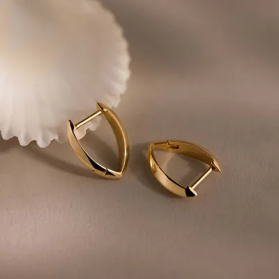 Gold-plated V Shaped Earrings