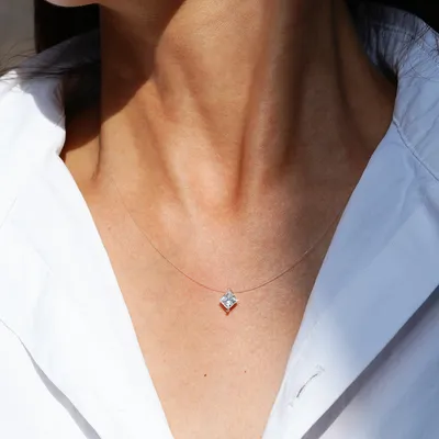 1-Carat Moissanite Mermaids Tears Pendant Necklace For Women Clavicle Chain