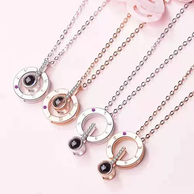 100 Languages I Love You Memory Necklace Projection Birthday Gift Necklace