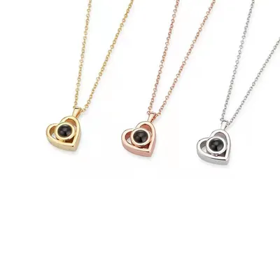 100 Languages Titanium Steel Necklace Female Projection Coloring Book