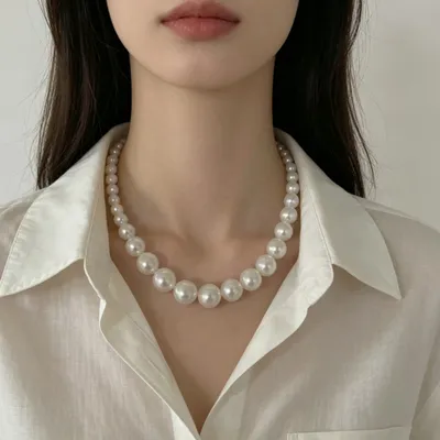 Retro Minimalist Chic French-style Faux Pearl Necklace