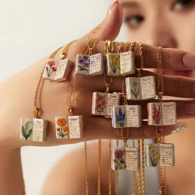 Retro Book Necklace For Women