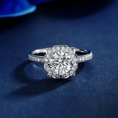 1 Karat Fully-inlaid Full Diamond Marriage Proposal Ring Classic