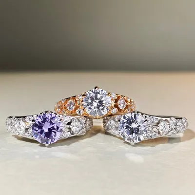 1 Karat D Color Chic Ring Hollow Out Moissanite