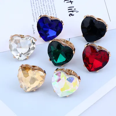 1 Piece Women's Fashion Personality Ring - Creative Heart Textured Open Adjustable Ring, Multi-Color Options Available, Perfect For Daily Wear, Versatile Styling & Gifting