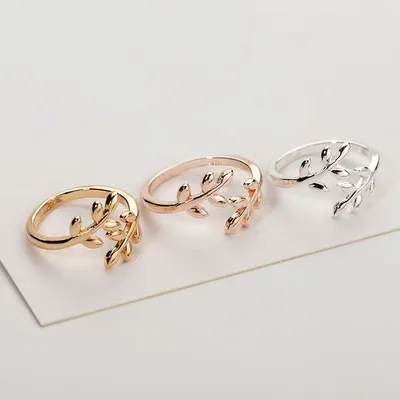 1 Piece Leaf Ring, Laurel Leaf Finger Jewelry For Women, Polished Hollow Pinky Ring, Perfect Gift For Her