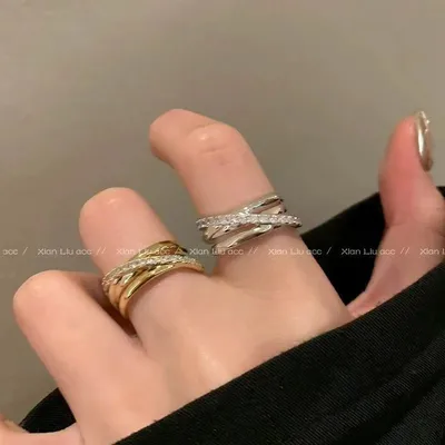 1 Piece Minimalist Cool Style Triple Ring Cross Open Ring For Women, Personalized Versatile Band, Light Luxury Niche Design Index Finger Ring