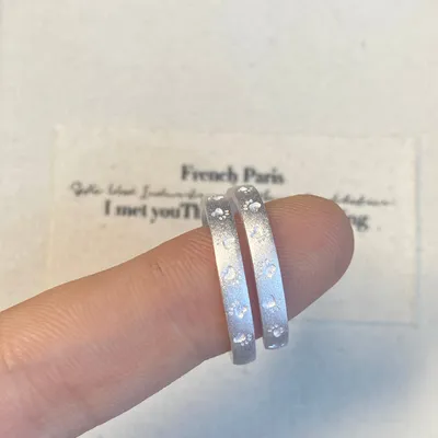 1 Piece 999 Sterling Silver Matte Paw Print Open Ring, Minimalist Cute Style, For Daily Wear & Casual Gifting