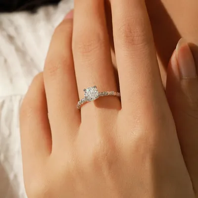 1 Karat Moissanite Ring S925 Silver Light Luxury
