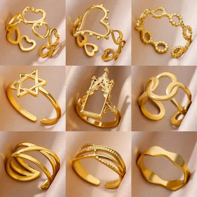 Geometric Stainless Steel Ring For Women