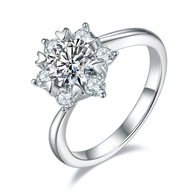 1-carat Luxury And Fashionable Light Luxury Jewelry Silver Ring Set With Top-quality Moissanite, S925 Silver Plated Platinum