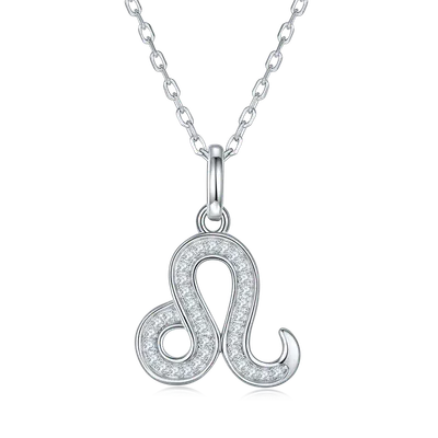 12 Zodiac Signs - Leo, Set With Top-quality Moissanite Luxury And Fashionable Light Luxury Trend Jewelry, Silver Necklace Pendant S925 Silver Electroplated Platinum