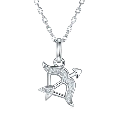 12 Zodiac Signs - Sagittarius, Set With Top-quality Moissanite, Luxurious And Fashionable Light Luxury Trend Jewelry, Silver Necklace, Pendant S925, Silver-plated Platinum