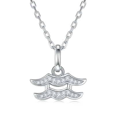 12 Zodiac Signs - Aquarius, Set With Top-quality Moissanite, Luxurious And Fashionable Light Luxury Trend Jewelry, Silver Necklace, Pendant S925, Silver-plated Platinum