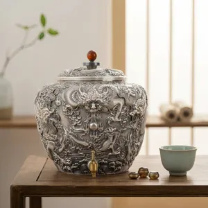 925 Sterling Silver Exquisite  Dragon Vessel with Intricate Craftsmanship-Premium Water Tank - Handicraft