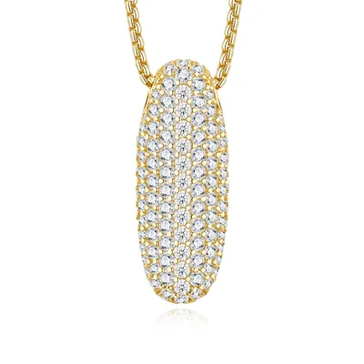 10.58g S925 Gold Plated Bubble Letter Initial Necklace For Women  D Color VVS1 Moissanite Pendant With GRA Certificate, Heavy Solid Personalized Jewelry Gift Box Set A-Z