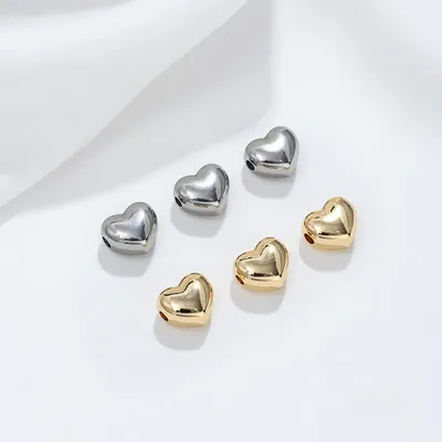 Double-sided Through-hole Heart Spacer Pendant For DIY Bracelet Jewelry