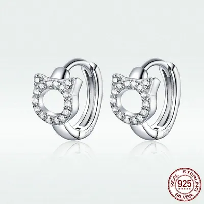 Sterling Silver Hoop Earrings S925 Fashion Trend