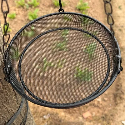 Hanging Bird Feeder Wrought Iron Round Tray Feeder