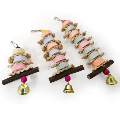 Parrot Calcium Supplement Bite Grinding Stone Bite String Straw Corn Husk Toy