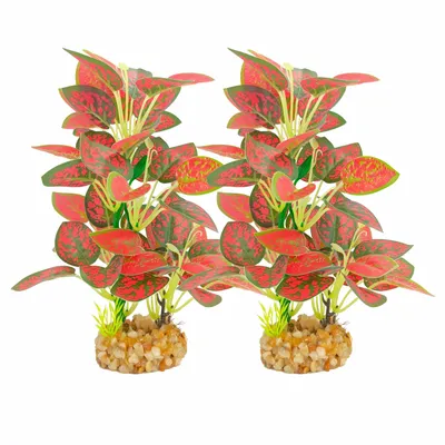 Silk Aquarium Plants 2-Pack, 8.6-inch Artificial Aquarium Silk Plants -  Simulated Fish Habitat Decor, Safe Silk Plants For Aquariums Fish Fishbowl