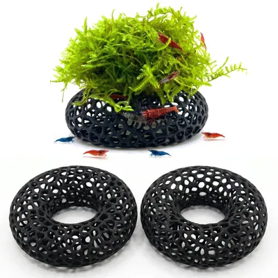 Shrimp Cave For Moss & Plants, 2-Pack Aquarium Hide For Neocaridina, Cherry &  Shrimp, Aquascape Decor For Ferns & Anubias, Black