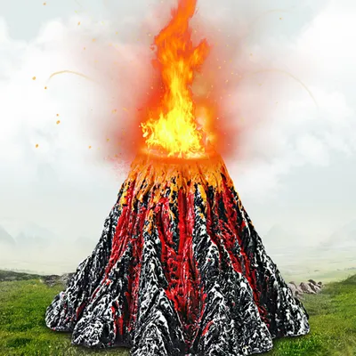 Fish Tank Creative Ornament Volcano Package
