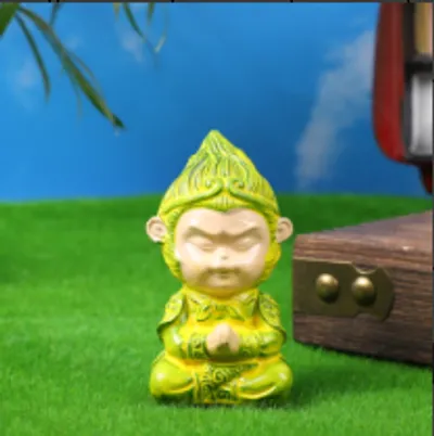 Fish tank Wukong decoration-yellow-pvc-2.8*2.5*5.8cm-1 piece