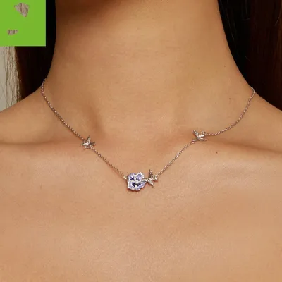 Yin Ziyun Original Pansy Flower Necklace For Women