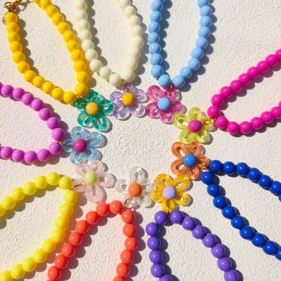 Dopamine Flower Pearl Pet Necklace