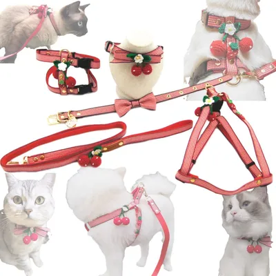 Knit strawberry pet traction set