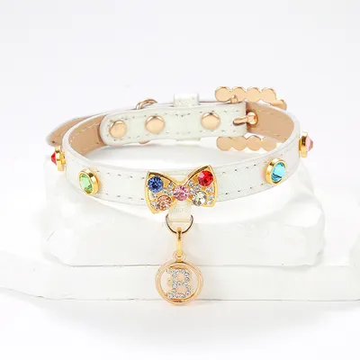 Pet Collar Cat Band With Diamond Alloy Bow